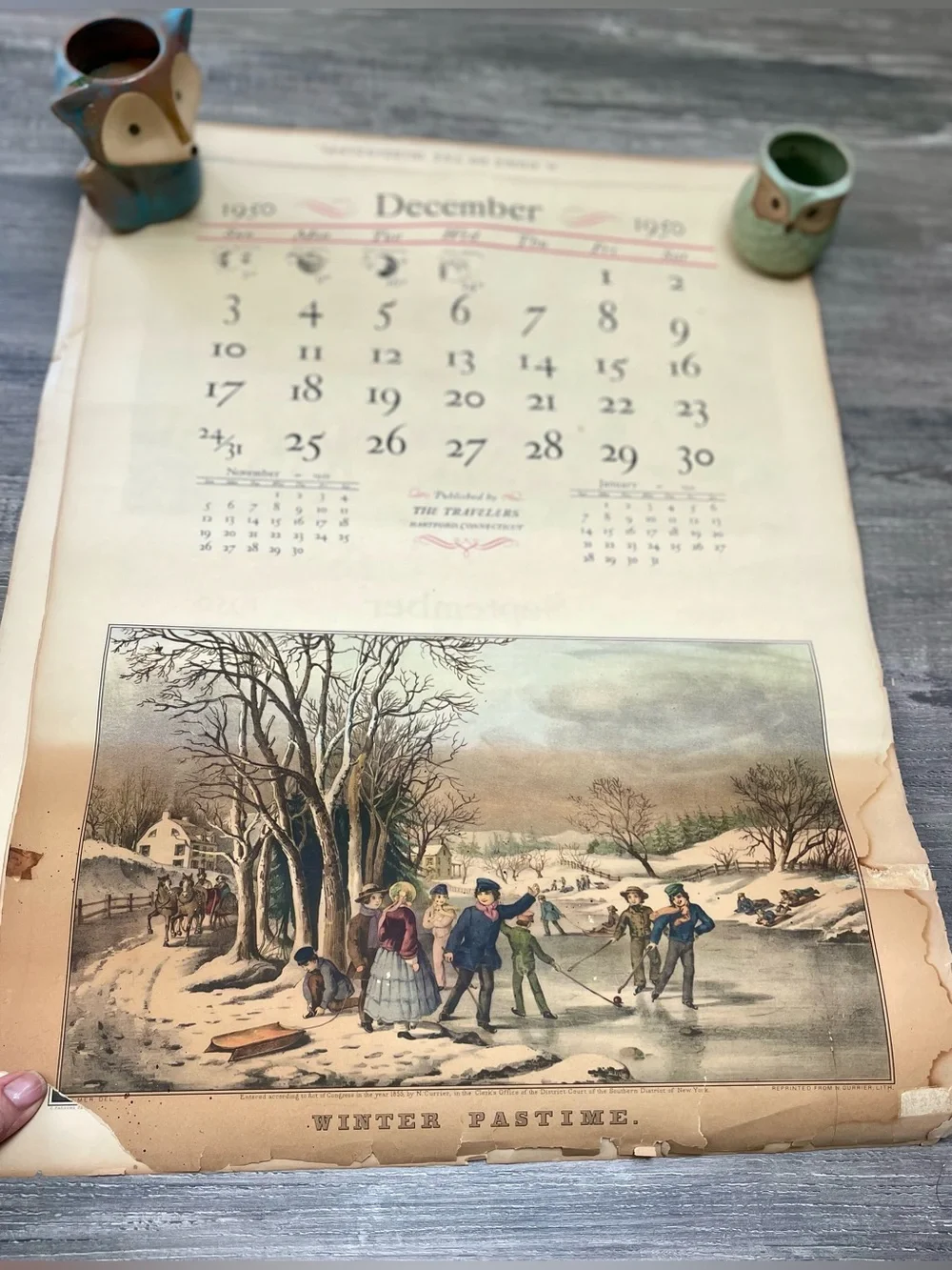 1950s Authentic Hartford, CT Illustrated Wall Calendar